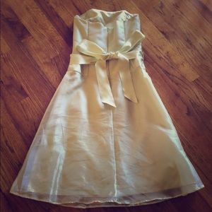 Strapless, A-Line, Pale Pastel Green Dress